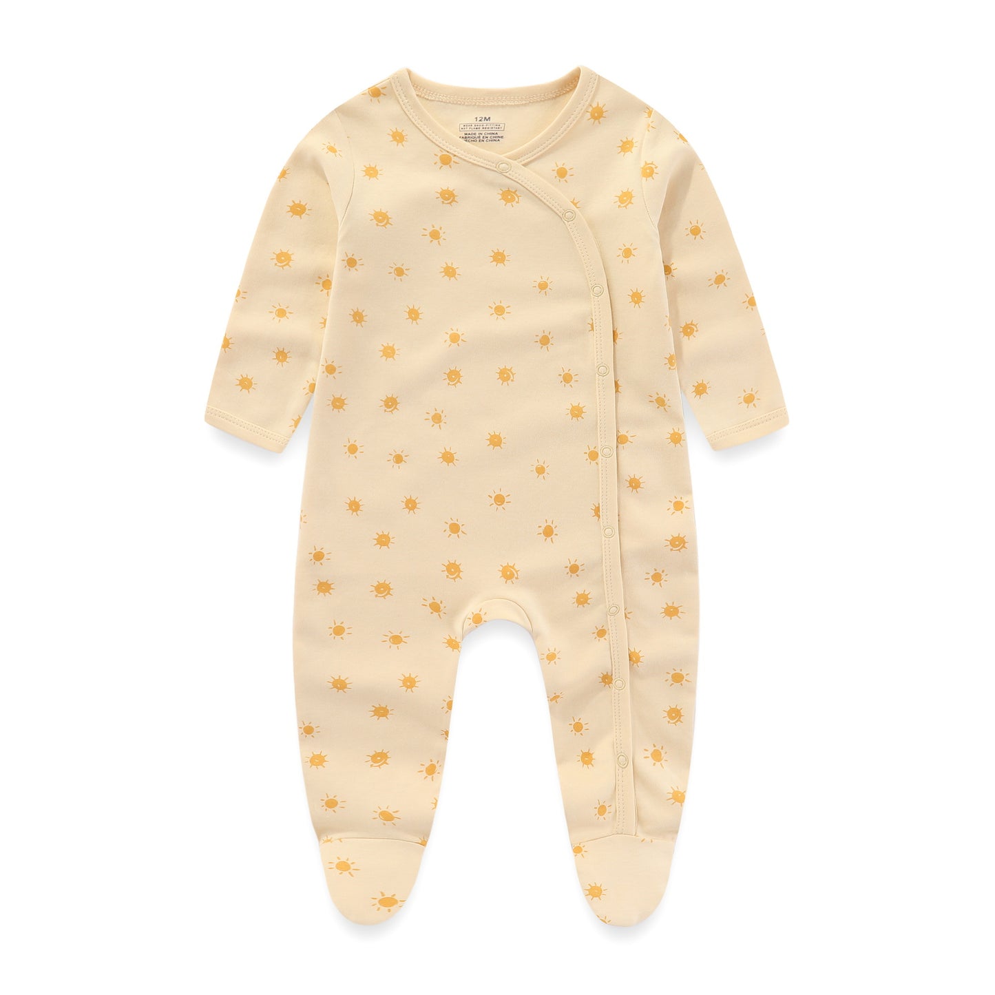 3 Pieces New Baby Cotton Long-sleeved Jumpsuit Baby Foot-wrapped Romper Boneless Sewing Pajamas