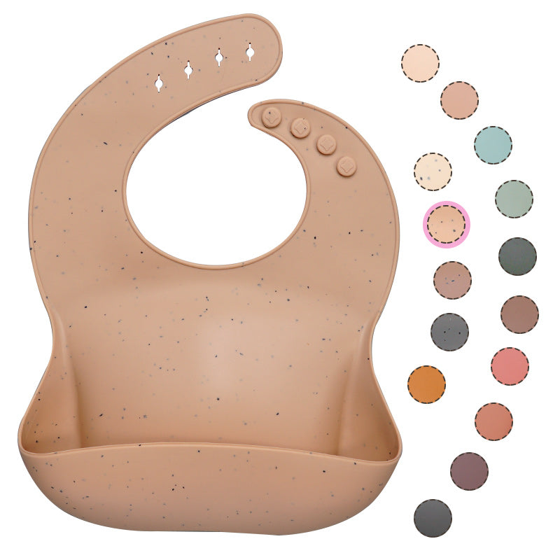 Adjustable Waterproof Silicone Baby Bib with Food Catcher - Soft, Easy-Clean Infant Bibs