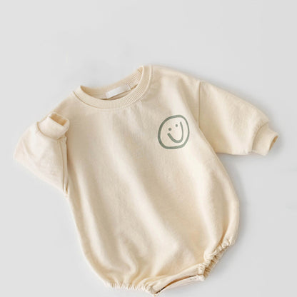 Autumn Embrace: Cozy Long-Sleeved Romper for Newborns