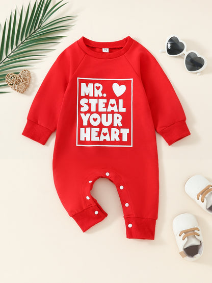 Tiny Trekkers Snuggle Suit: Long-Sleeve Love-Inspired Baby Romper