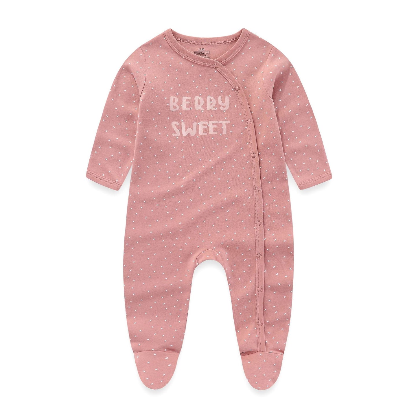 3 Pieces New Baby Cotton Long-sleeved Jumpsuit Baby Foot-wrapped Romper Boneless Sewing Pajamas