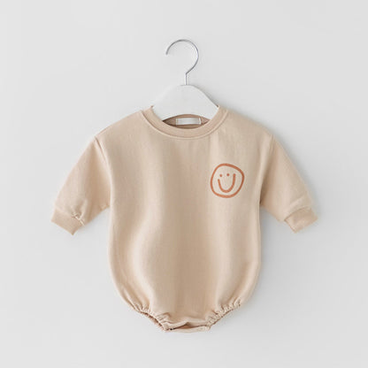 Autumn Embrace: Cozy Long-Sleeved Romper for Newborns