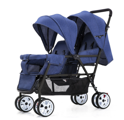 Premium Dual-Position Lightweight Baby Stroller Foldable Plus-sized Four-wheel Infant Cart