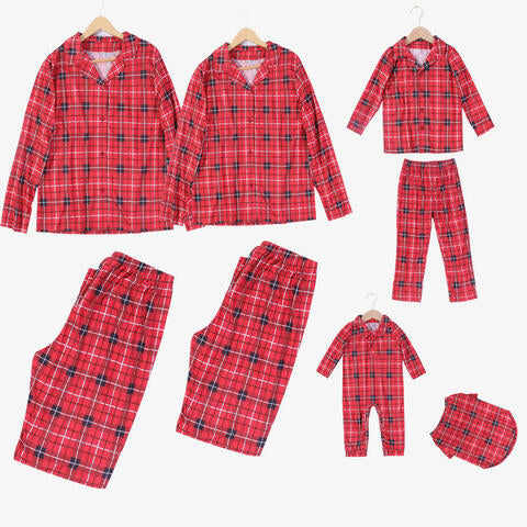 Women Plaid Collared Neck Shirt and Pants Set