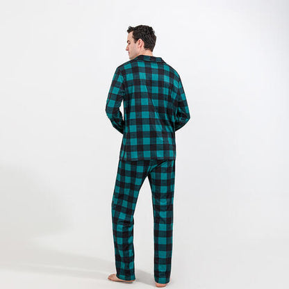 Men Plaid Shirt and Pants Set